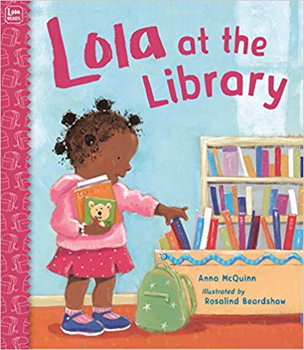 Lola at the Library. Children's board book cover.