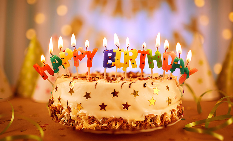 picture of cake with happy birthday candles