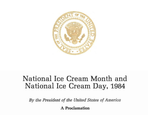 national ice cream month proclamation